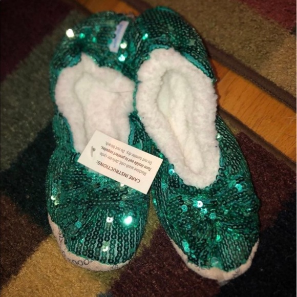 Accessories - Turquoise Sequin Slippers